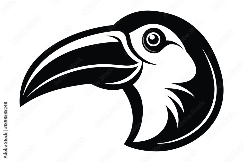 Fototapeta premium toucan head line art silhouette vector illustration