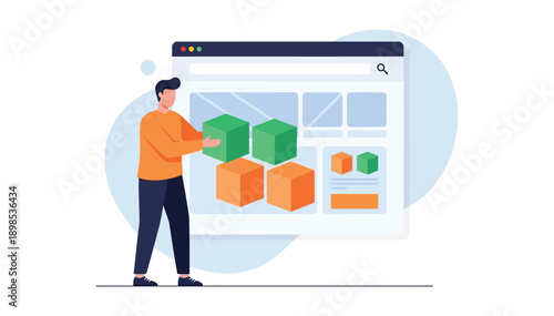 Man analyzing data visualization on a large browser window to gain insights and make informed business decisions effectively every time.