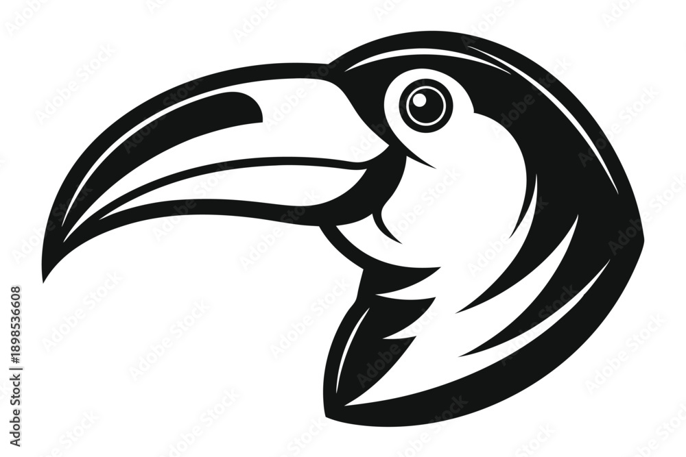 Fototapeta premium toucan head line art silhouette vector illustration