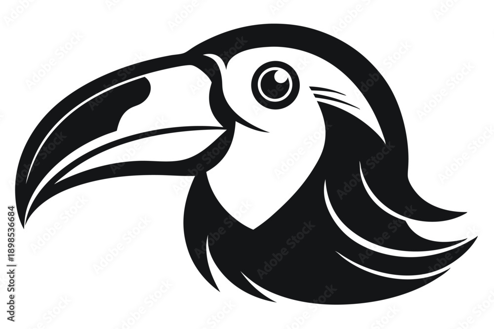 Fototapeta premium toucan head line art silhouette vector illustration