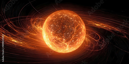 abstract fire 
ball background, ai generated