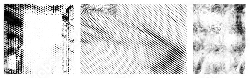 Vector graphic composed of halftone dots forming abstract shapes, design, geometric abstraction, digital art, dot matrix texture, graphic design element, visual rhythm.