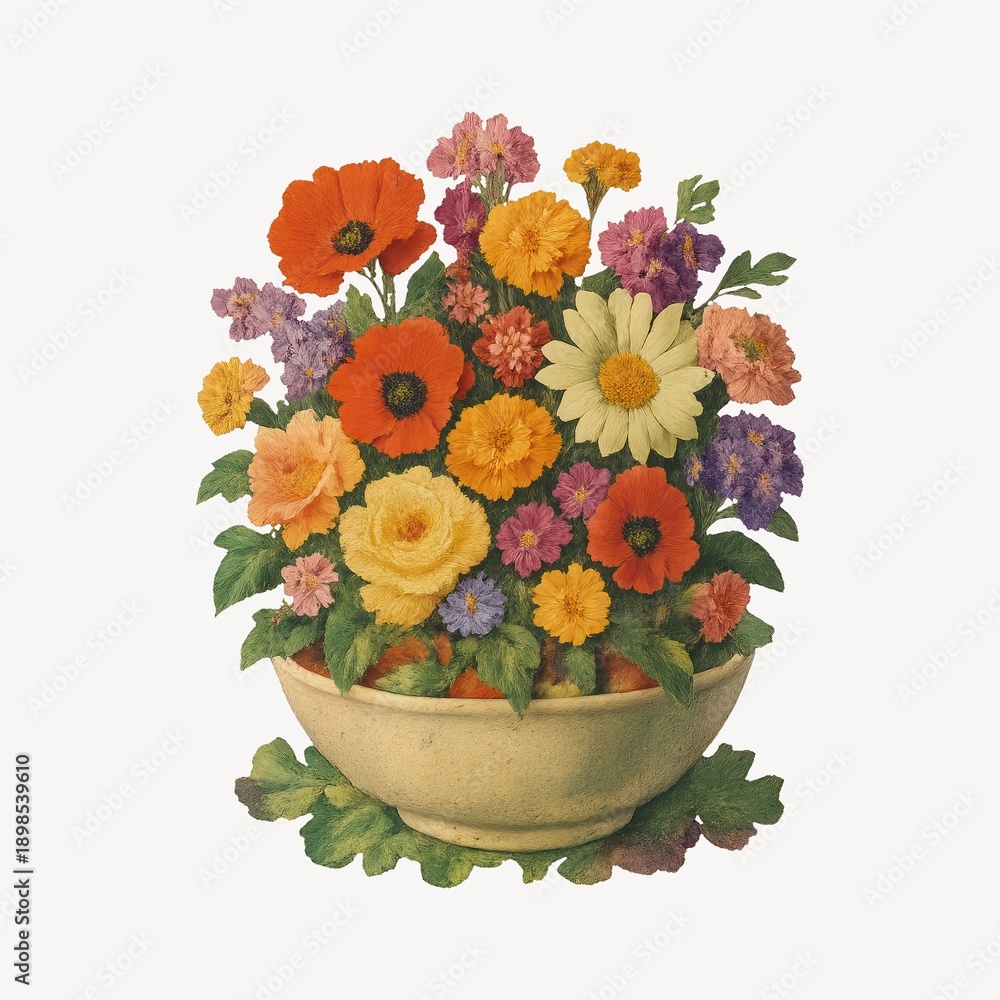 Obraz premium Vibrant floral bouquet illustration