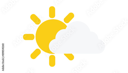 Partly cloudy weather with sun and cloud combination symbolizing varied atmospheric conditions for weather