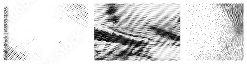 Vector halftone using dot density gradients, graphic design texture, print art effect, screen printing simulation, visual style.