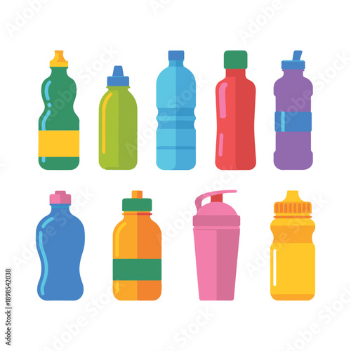 colorful plastic bottles