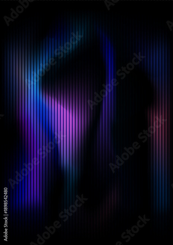 Modern abstract surface with Neon ripple glass gradient