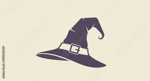 Stylized witch hat silhouette illustration
