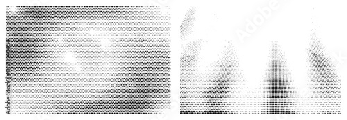 Vector halftone fading from dense black dots to sparse white, graphic design element, print texture, digital art background, visual gradient effect.