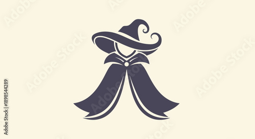 Stylized wizard illustration on off white