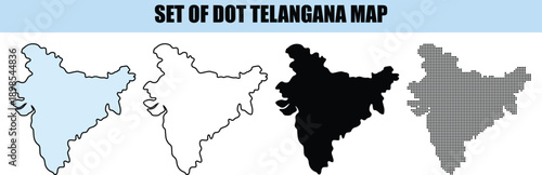 Telangana Map Dots India white background