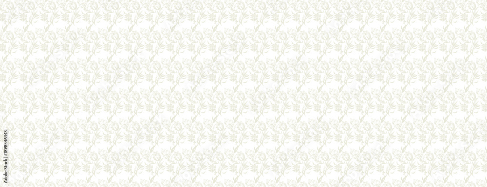 Fototapeta premium Subtle Off-White Repeating Floral Texture with Tulips