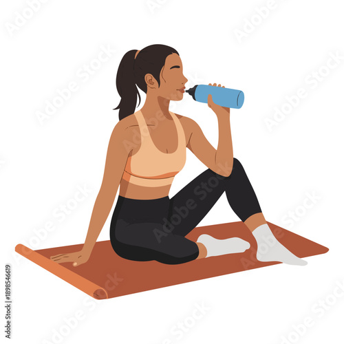 young woman exercising with dumbbells