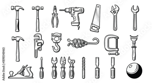 Collection of Various Tools and Equipment.
