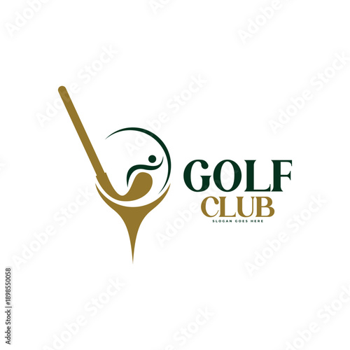 Golf Ball Sports Club Logo Vector Template