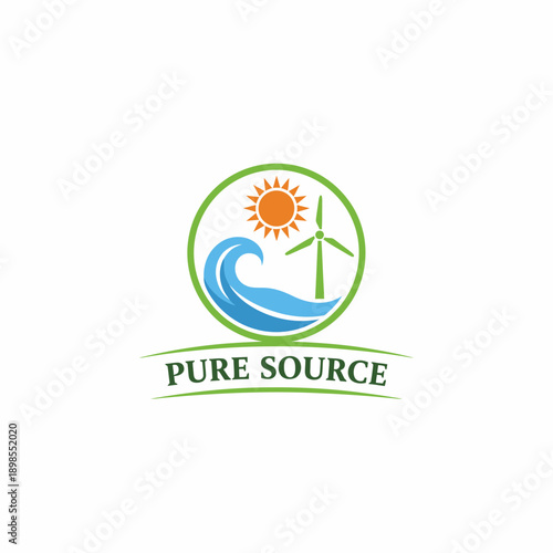 Pure Source Renewable Energy Eco Nature Logo