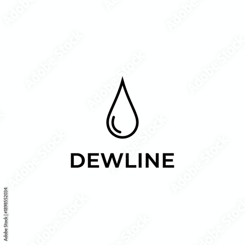 Minimalist Water Drop Dewline Logo Design
