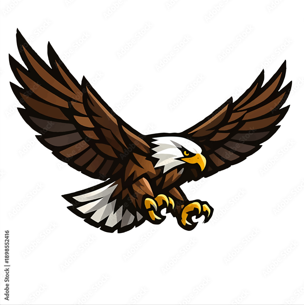 Fototapeta premium Flying Eagle Mascot Logo Vector for Sports Teams and Branding