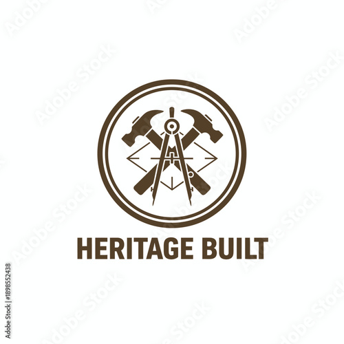 Vintage Woodworking Carpenter Tools Emblem Logo