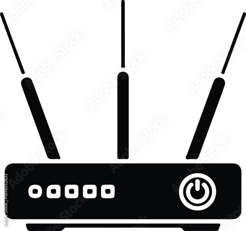 Wifi router signal silhouette vector icon
