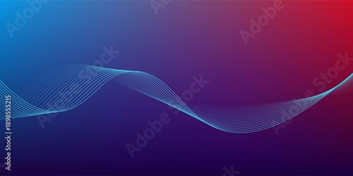 Blue purple red gradient mesh abstract background with wavy blended lines nice for wallpaper or banner