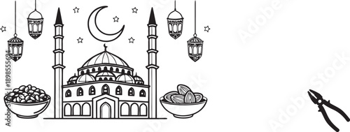 sketch of a fork with knife