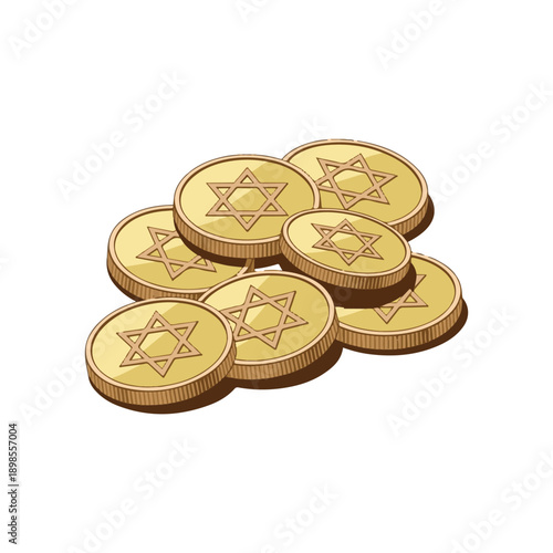 gold coins isolated on white