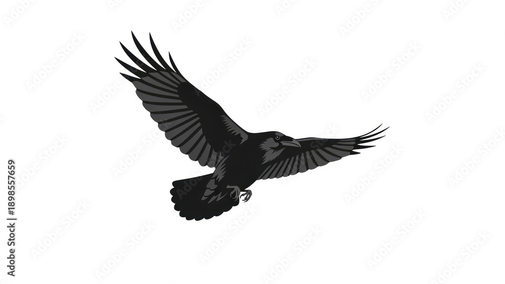 Naklejka premium Flying raven