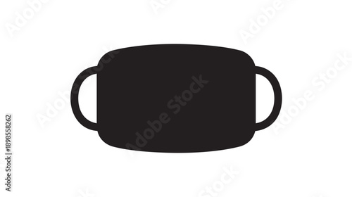 Black Fabric Face Mask Vector Graphic on White Background