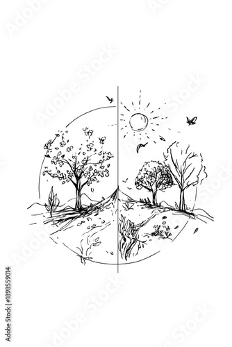 Changing Seasons in a Circular Landscape