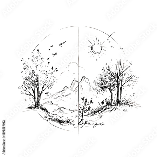 Changing Seasons in a Circular Landscape