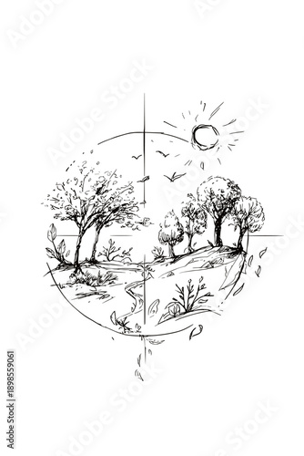 Changing Seasons in a Circular Landscape