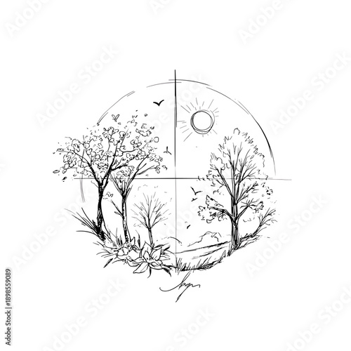 Changing Seasons in a Circular Landscape