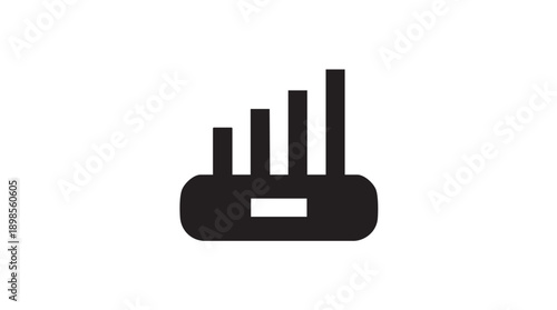 Black Router or Wi-Fi Signal Icon Vector