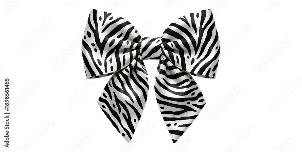Fototapeta premium Zebra print bow on white