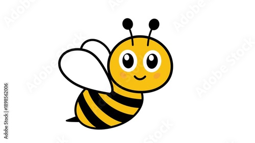 Bee flight animated video. Cute bumblebee animation.