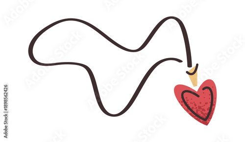 Necklace with heart pendant sticker