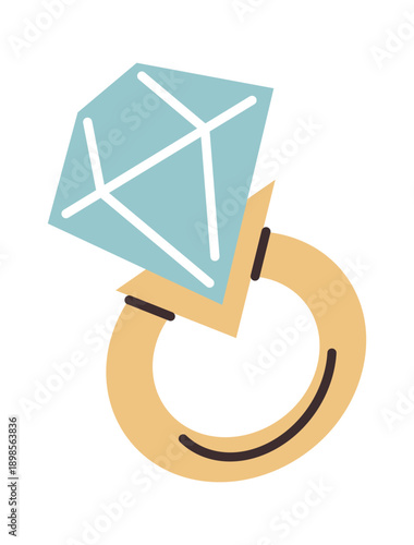 Diamond engagement ring sticker design