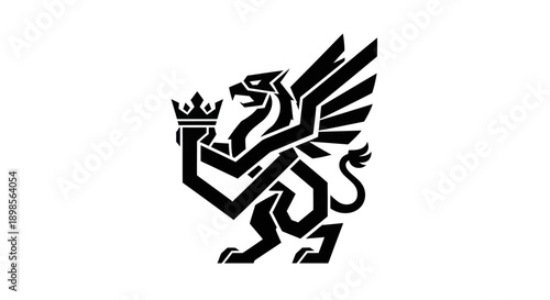 Stylized griffin illustration on white