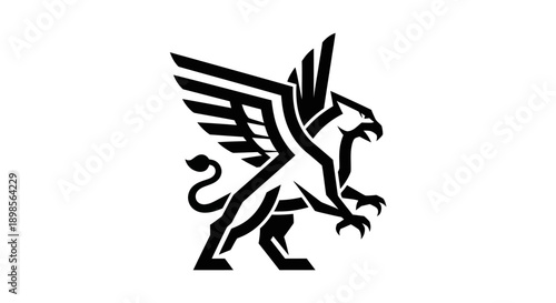 Stylized griffin illustration on white background