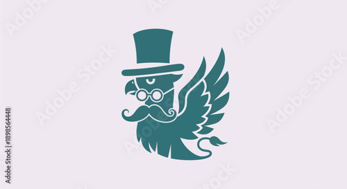 Stylized griffin illustration on white background