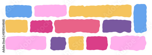 Colorful wavy rectangle shape set for design