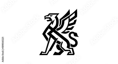 Stylized gryphon illustration on white