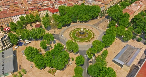Aerial view old town of Aix-en-Provence in the Provence, south France.