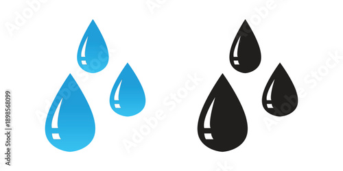 Raindrops icon line style. Graphic design element vectors. Water drop icons logo vector. Minimal teardrop icon set of liquid drops in simple vector silhouettes. Water drop icons linear icon
