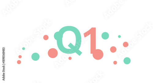 Q1 First Quarter Business Reporting Vector Illustration. Colorful Infographic Element for Financial Planning, Goals, and Seasonal Performance.