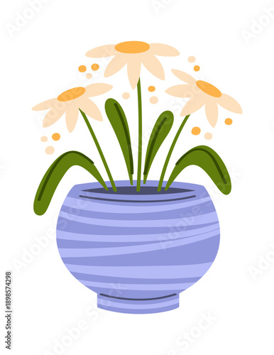 Ceramic vase with flower sticker