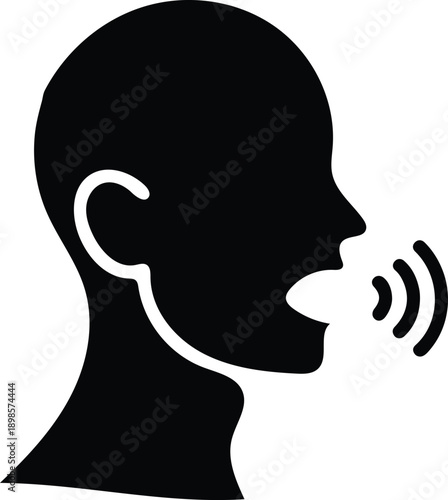 Microphone silhouette vector icon illustration