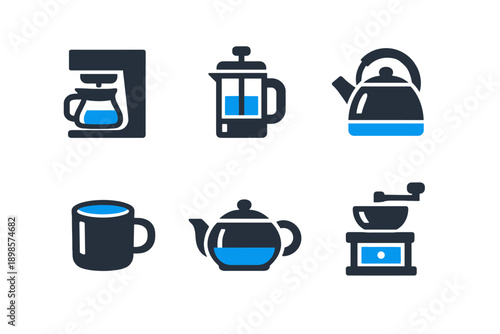 Generation image no french vector simple scalable white text mug coffee kettle