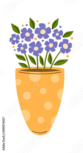 Blue wildflower composition in vase